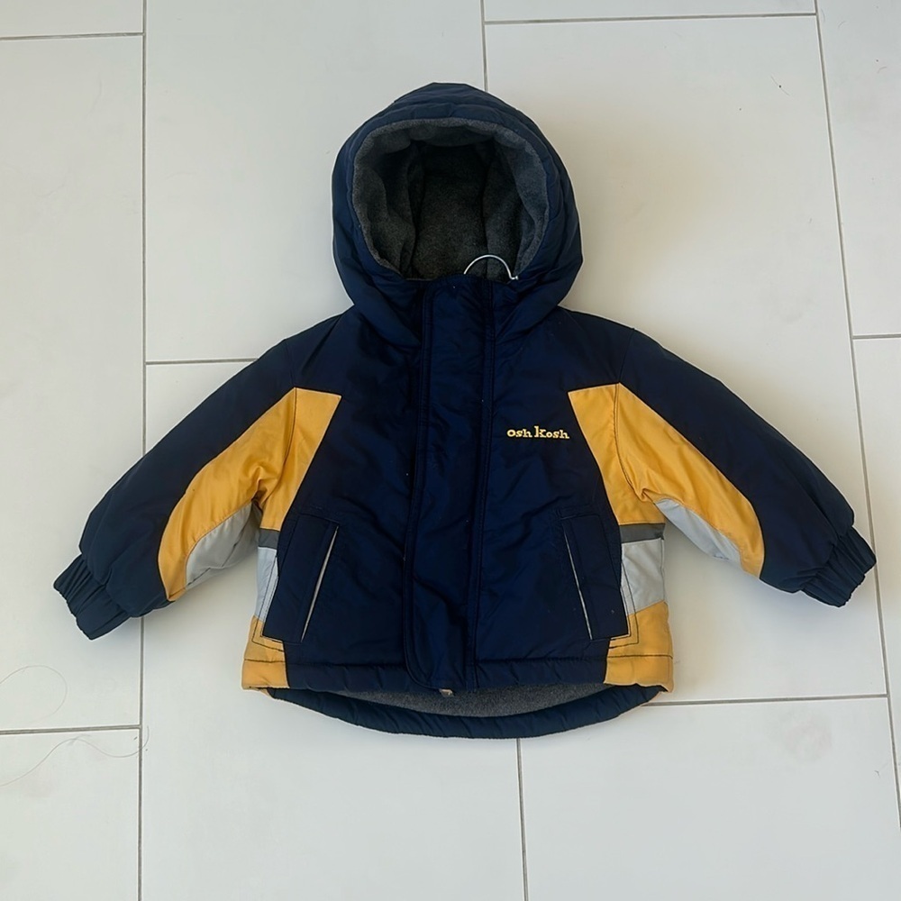 Osh kosh blue warm fleece lined jacket 12m boy